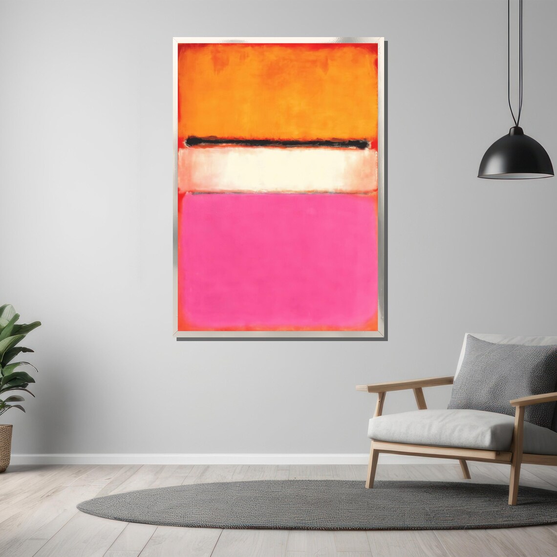 Mark Rothko Pink And Orange Abstract Painting Unique Art Gift For Modern Home Decor Enthusiasts - Image 3