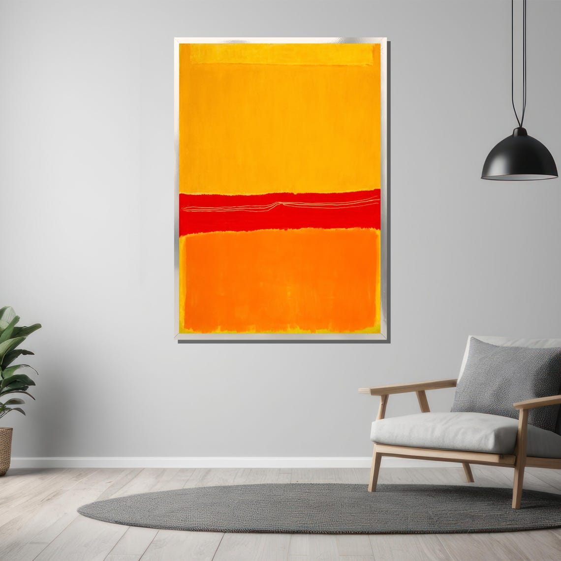 Mark Rothko Bold Yellow Red And Orange Abstract Painting Striking Art Gift For Modern And Colorful Spaces - Image 3