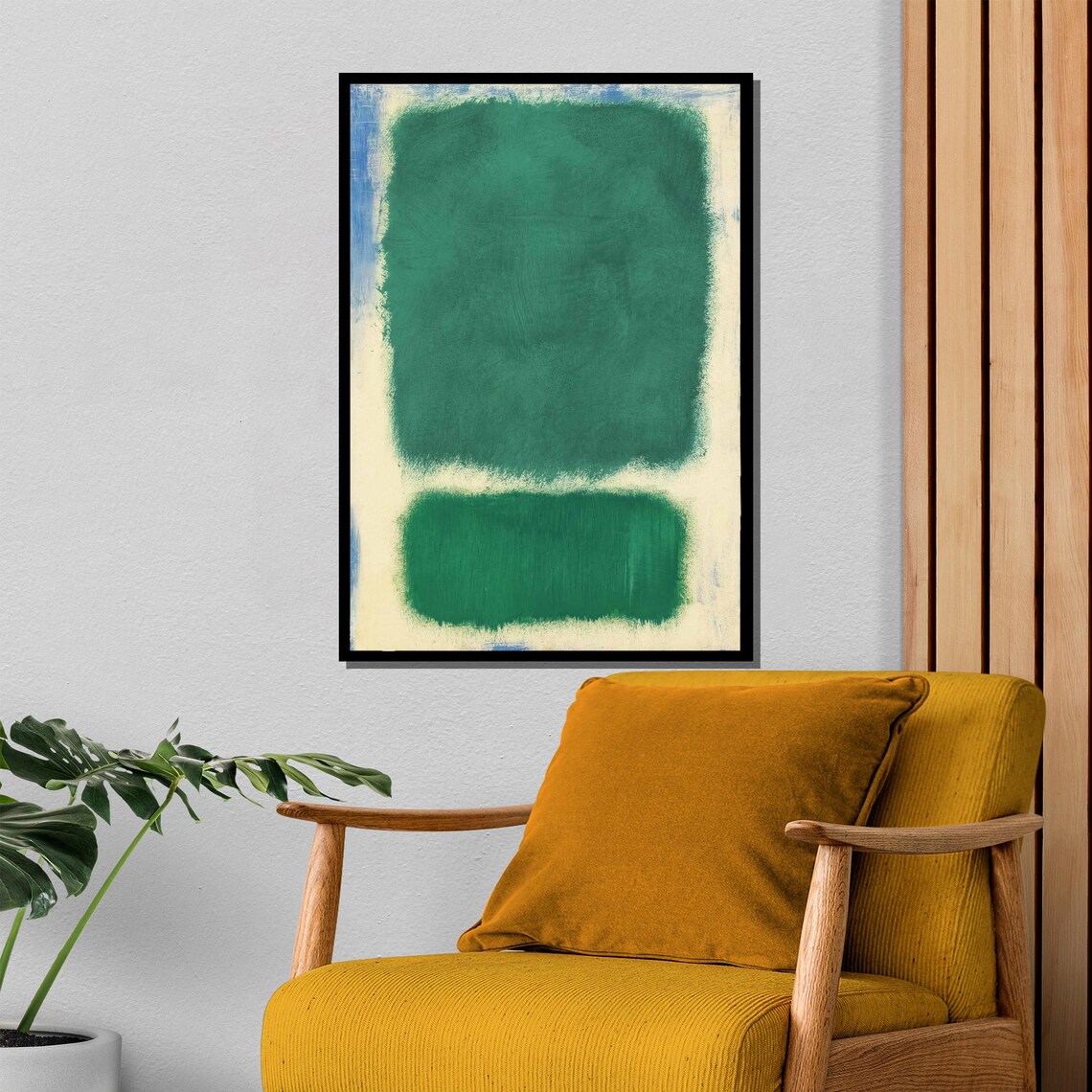 Mark Rothko Lush Green On Cream Abstract Expressionist Art - Image 4
