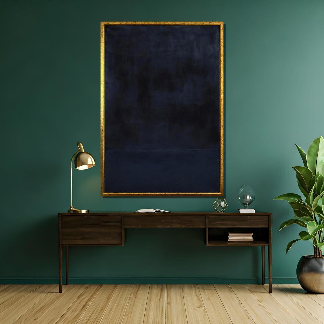 Near Black Deep Navy Minimalist Abstract Dark Moody Art Poster - Image 5