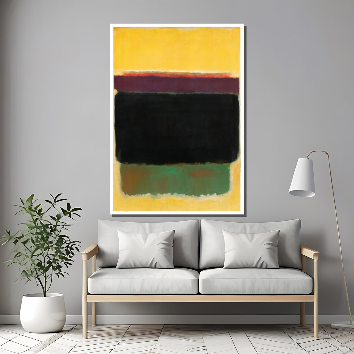 Mustard Yellow Black And Emerald Green Bold Color Block Poster - Image 2