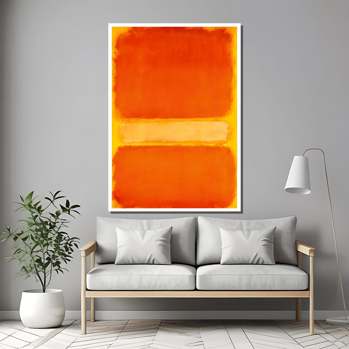 Mark Rothko Painting Bold Orange And Yellow Layers Abstract Art Gift For Vibrant Interiors - Image 2