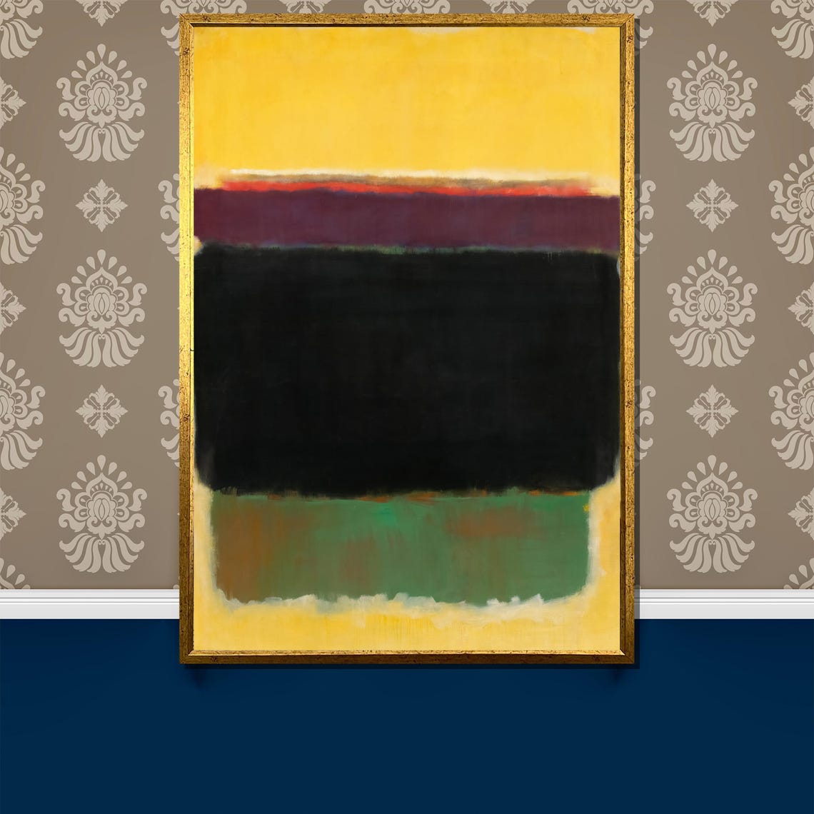 Mustard Yellow Black And Emerald Green Bold Color Block Poster