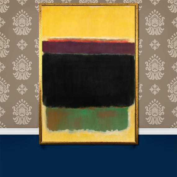Abstract Yellow Black And Green Painting Striking Contemporary Art Gift For Bold Wall Decor And Modern Spaces