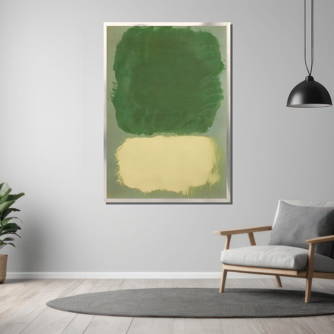 Rothko-Style Green Cream Color-Field Abstract Painting Poster - Image 3