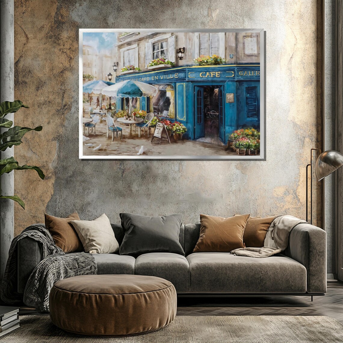 French Cafe Painting, Vintage Paris Street Scene Art Print - Image 3