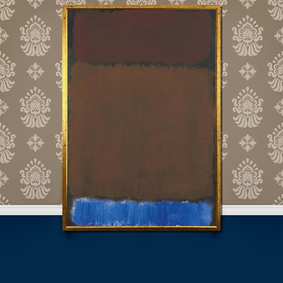 Mark Rothko Deep Brown And Blue Abstract Expressionist