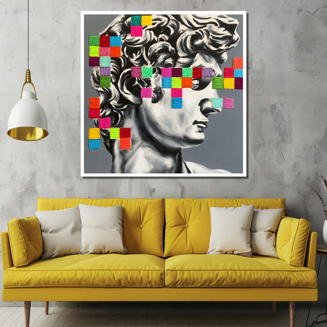 David Bust Pixel Yarn Color Pop Classic Art Modern Twist Poster - Image 2