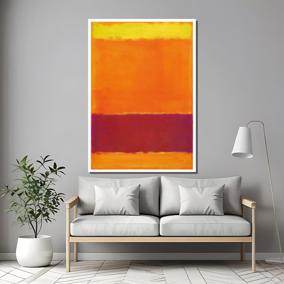 Mark Rothko Orange And Deep Red Painting Vivid Abstract Art Gift For Bright And Bold Wall Dcor Enthusiasts - Image 2