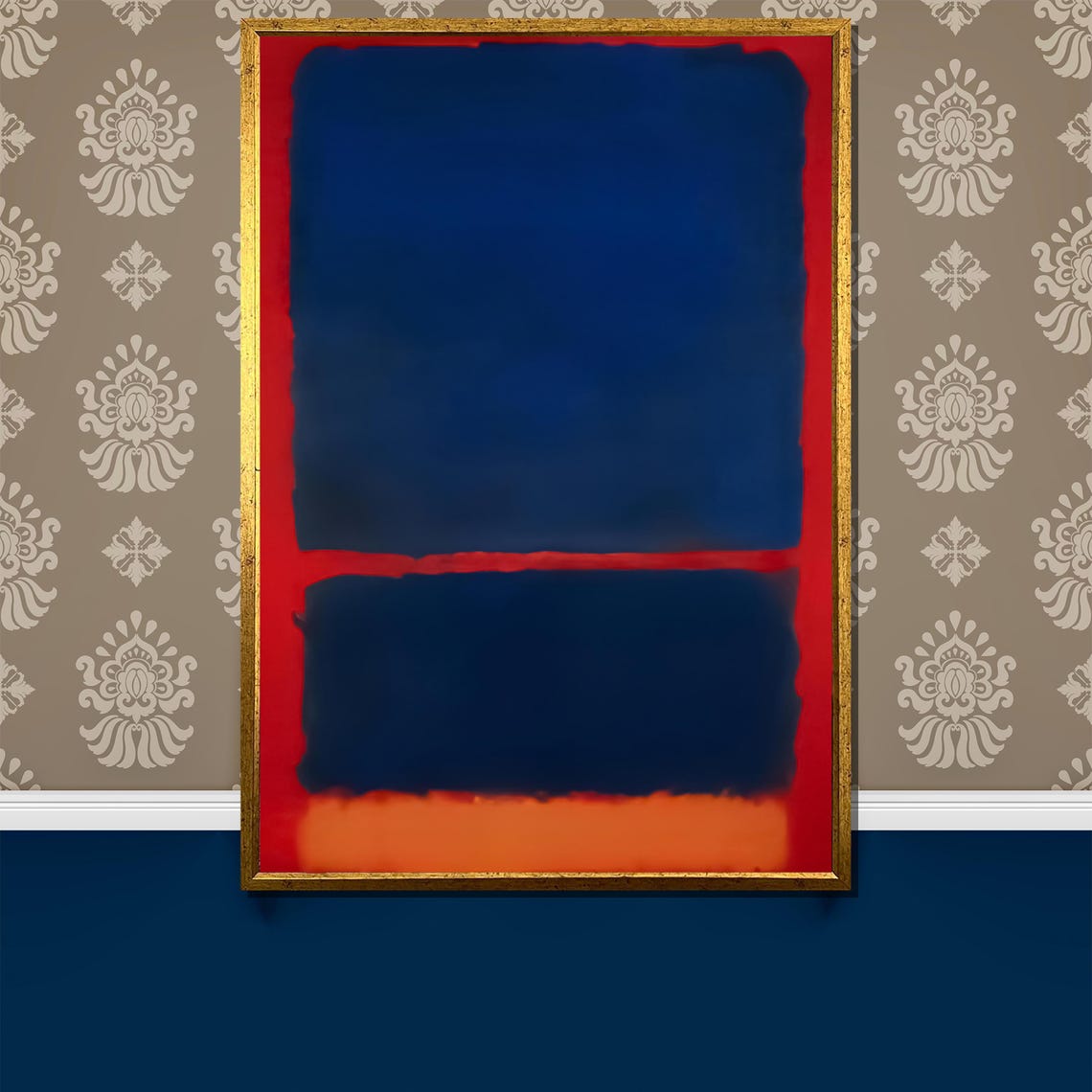 Rothko Style Deep Blue And Vibrant Red Color Field Abstract Poster