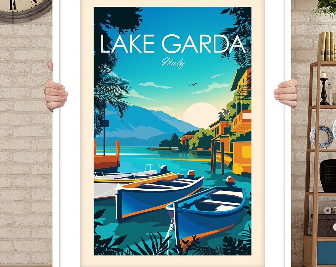 Lake Garda Italy Travel Gift Poster Print - Image 3