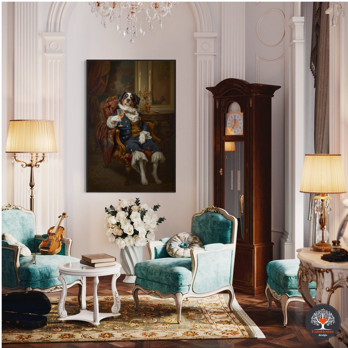 Victorian Australian Shepherd Custom Pet Portrait Art Print - Image 4
