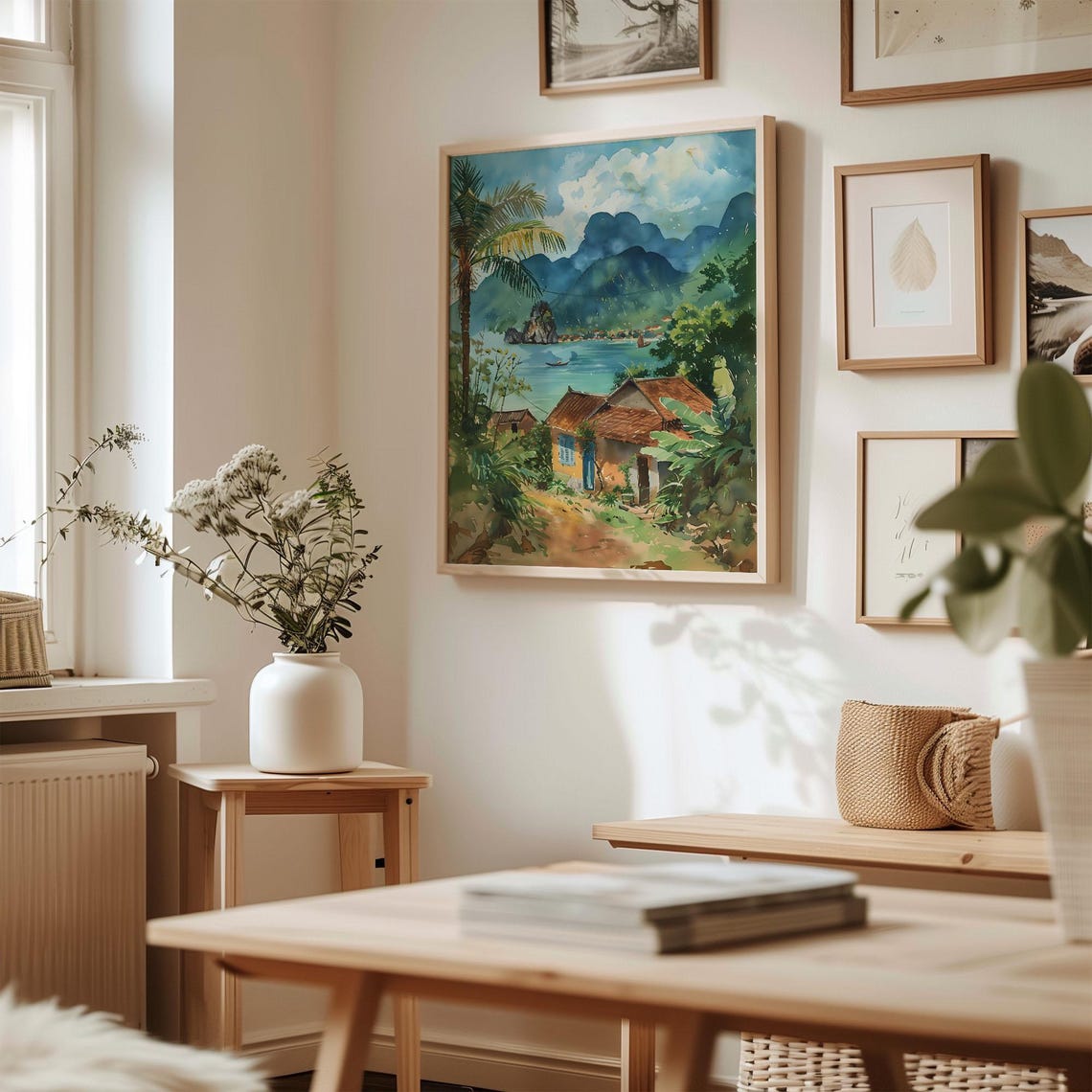 Vietnam Watercolor Painting Travel Poster Print Wall Art Vietnam Wall Decor Watercolor Poster Travel Wall Art C30 658 - Image 3
