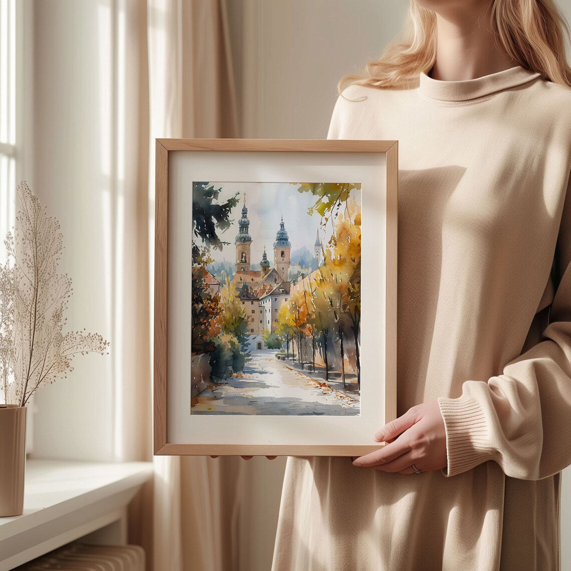 Krakow Watercolor Travel Poster, Poland Wall Art - Image 2