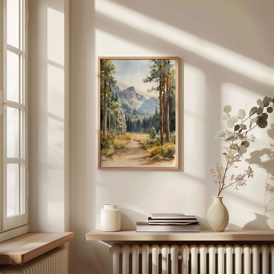 Sequoia Forest Watercolor Poster Towering Pines Mountain Trail - Image 4