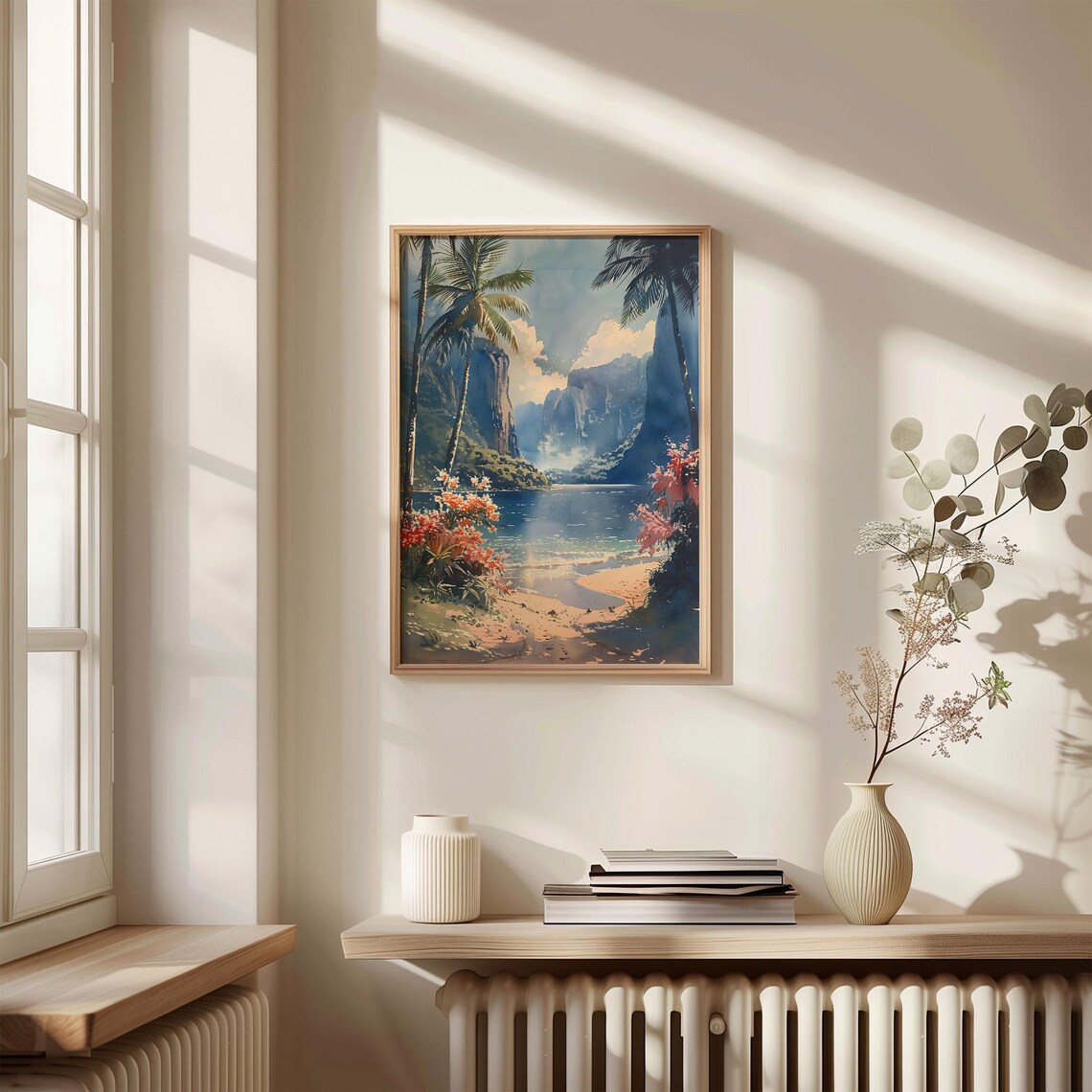 Hawaii Watercolor Retro Travel Poster, Living Room Art - Image 4