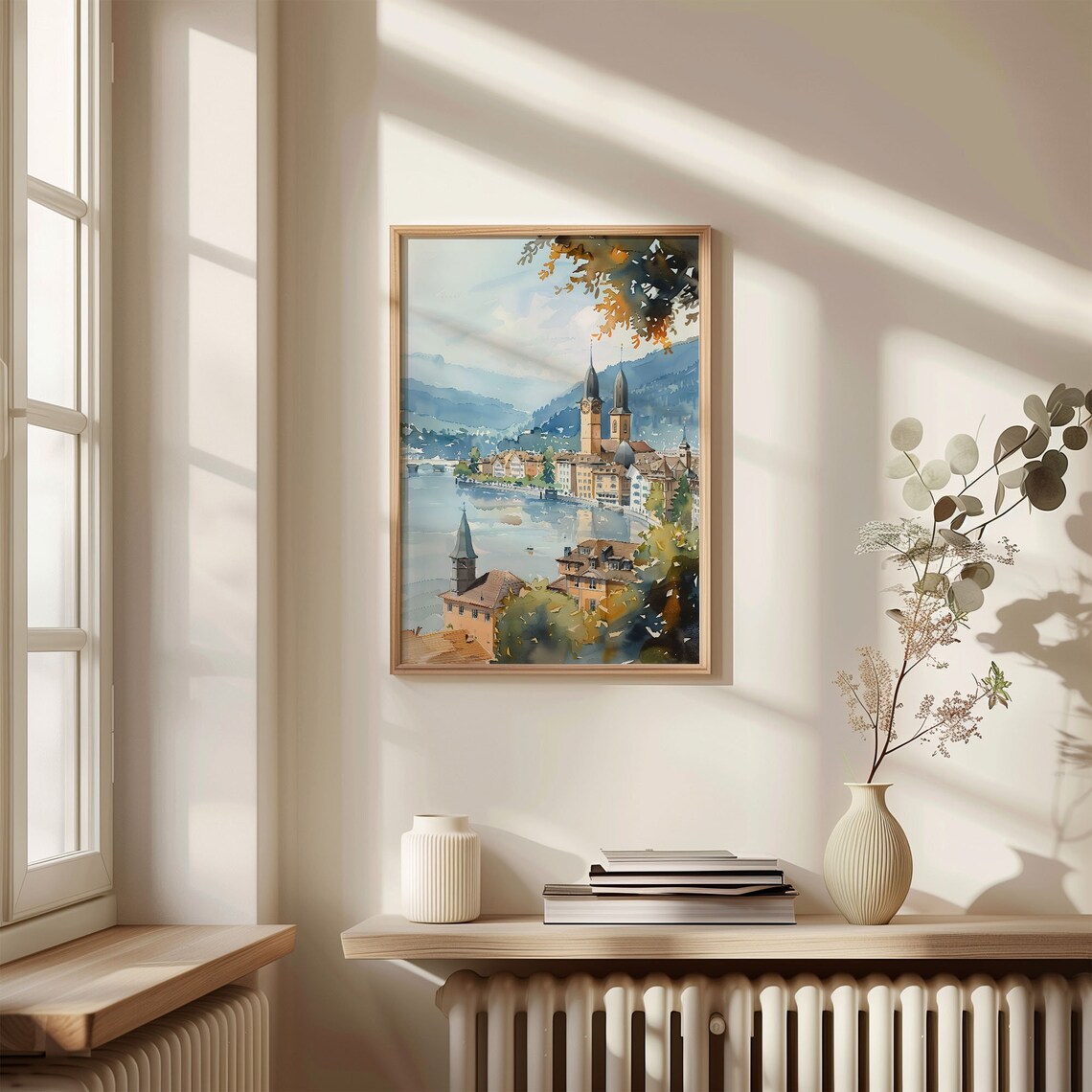 Zurich Watercolor Painting Travel Poster, Switzerland - Image 4