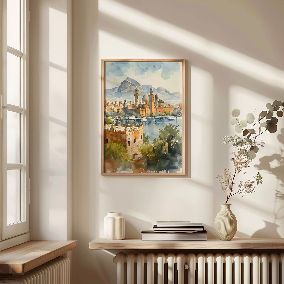 Cairo Egypt Watercolor Poster, Pyramids of Giza - Image 4