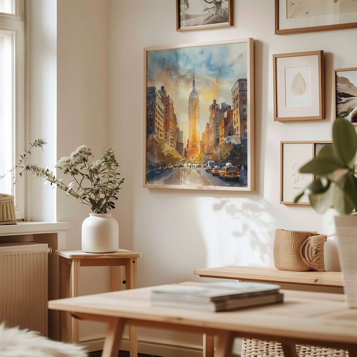 New York Watercolor Painting Travel Poster, USA City - Image 3