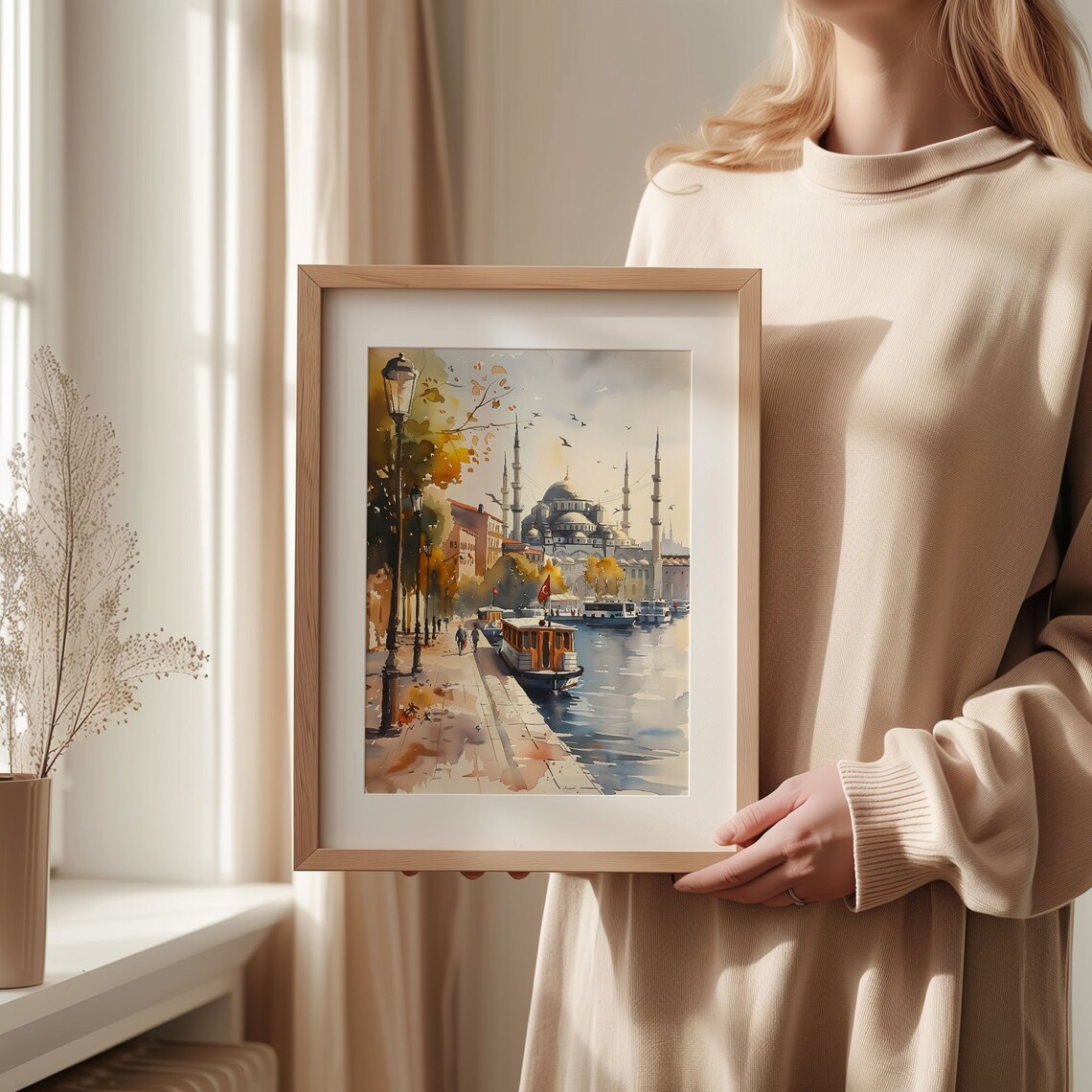 Istanbul Watercolor Travel Poster, Wall Art Print - Image 2