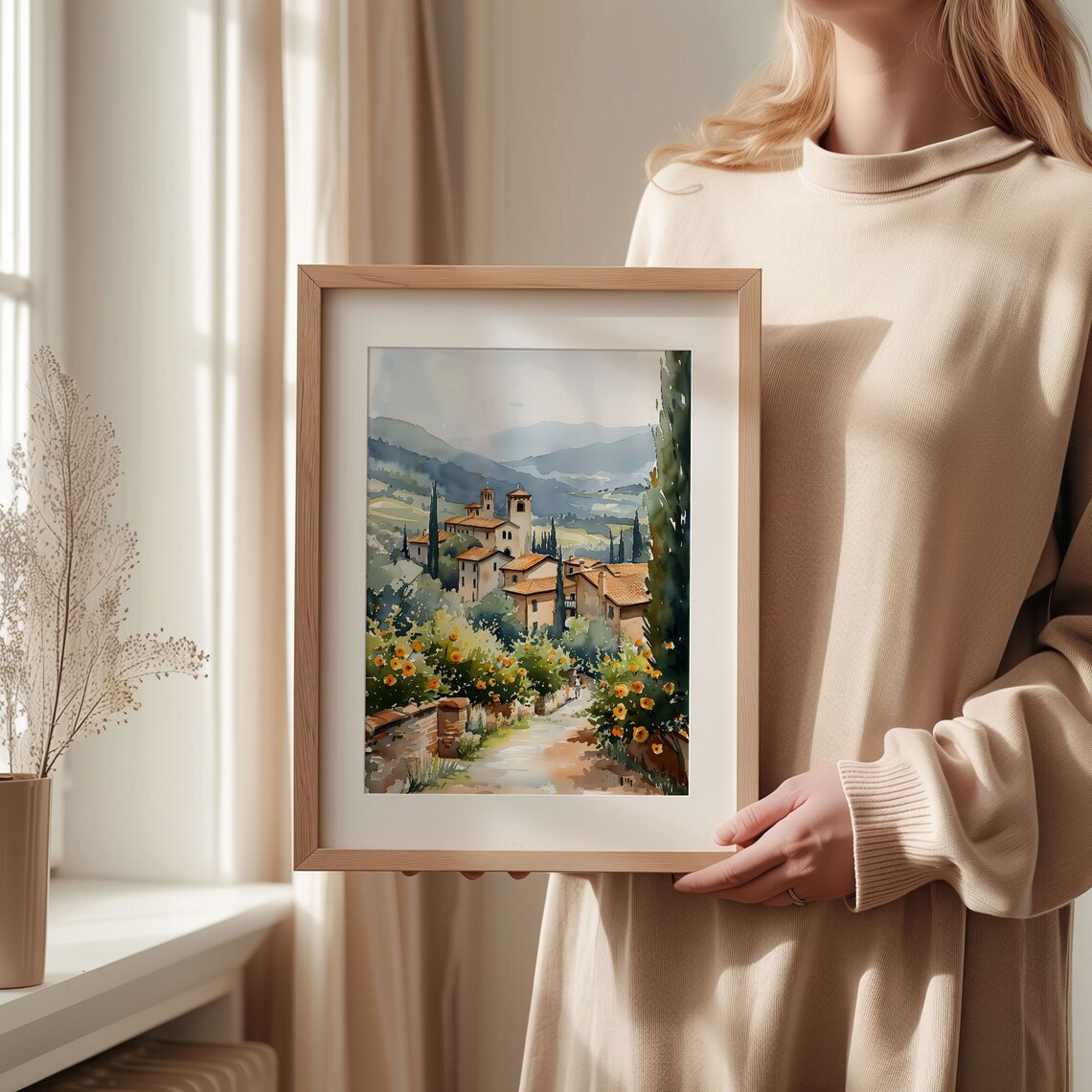 Tuscany Watercolor Travel Poster, Italy Art Print - Image 2