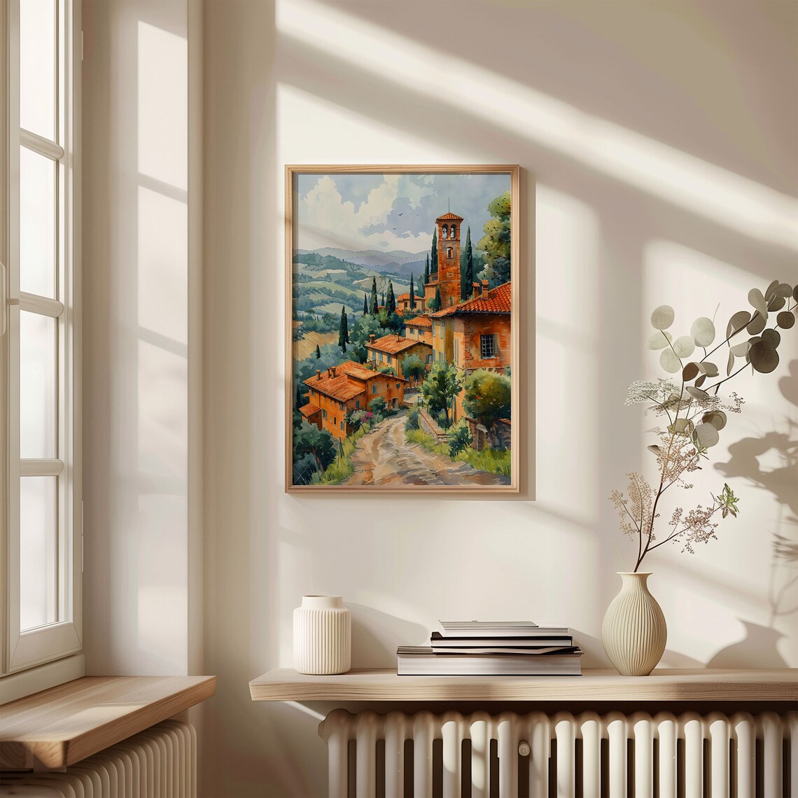 Tuscany Watercolor Painting, Italy Travel Poster - Image 4