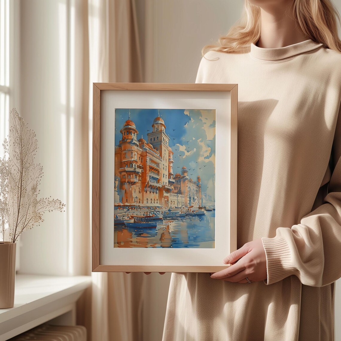 Manama Watercolor Painting Manama Travel Print Bahrain Poster Wall Art City Painting Travel Gift Wedding Present C30 667 - Image 2