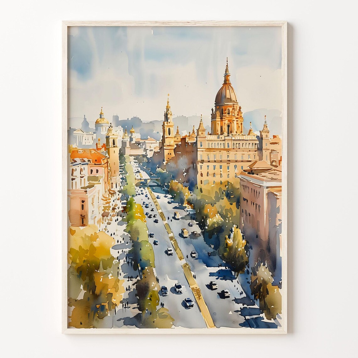 Kyiv Watercolor Travel Poster, Ukraine Wall Art