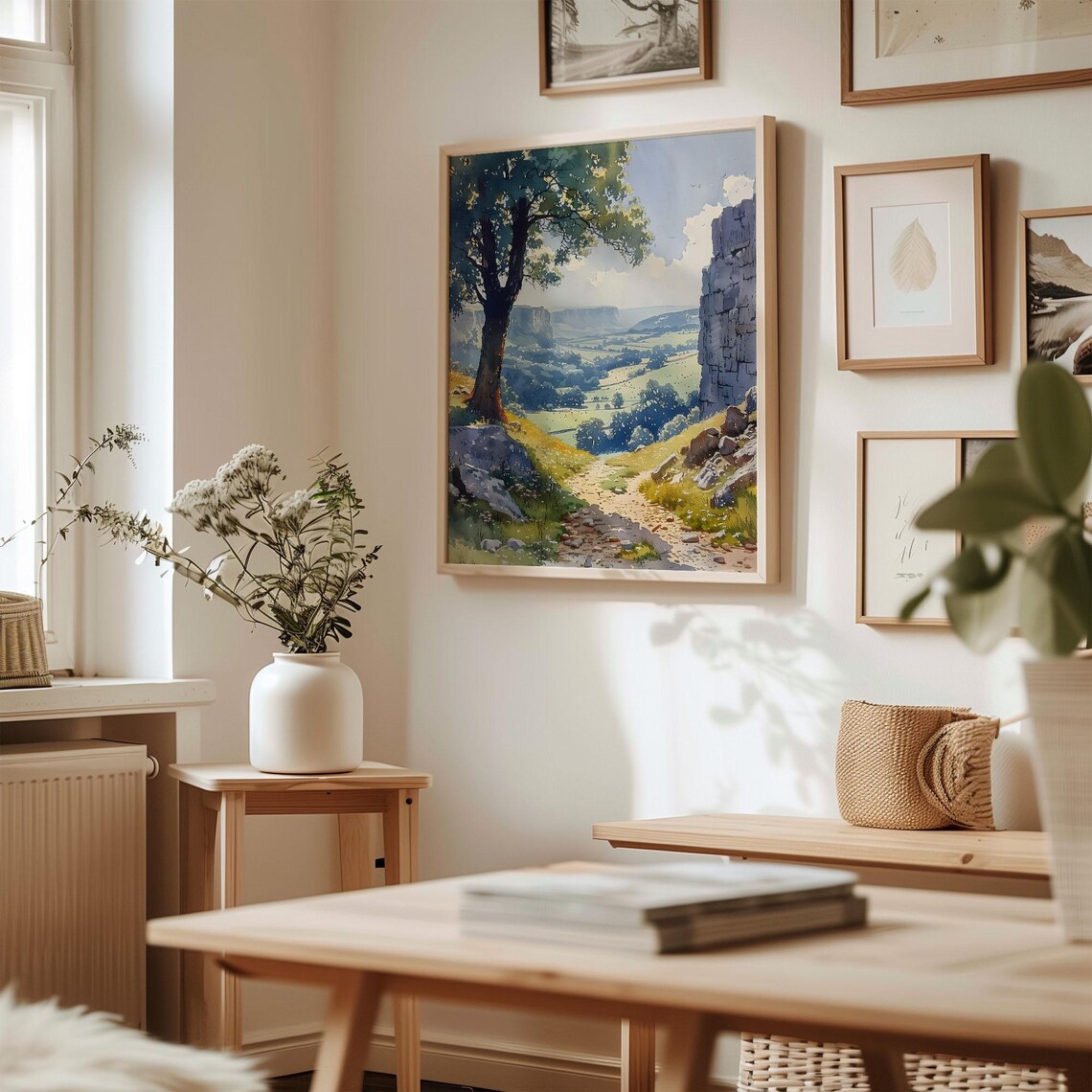 Yorkshire Dales National Park Countryside Watercolor Painting Poster - Image 3