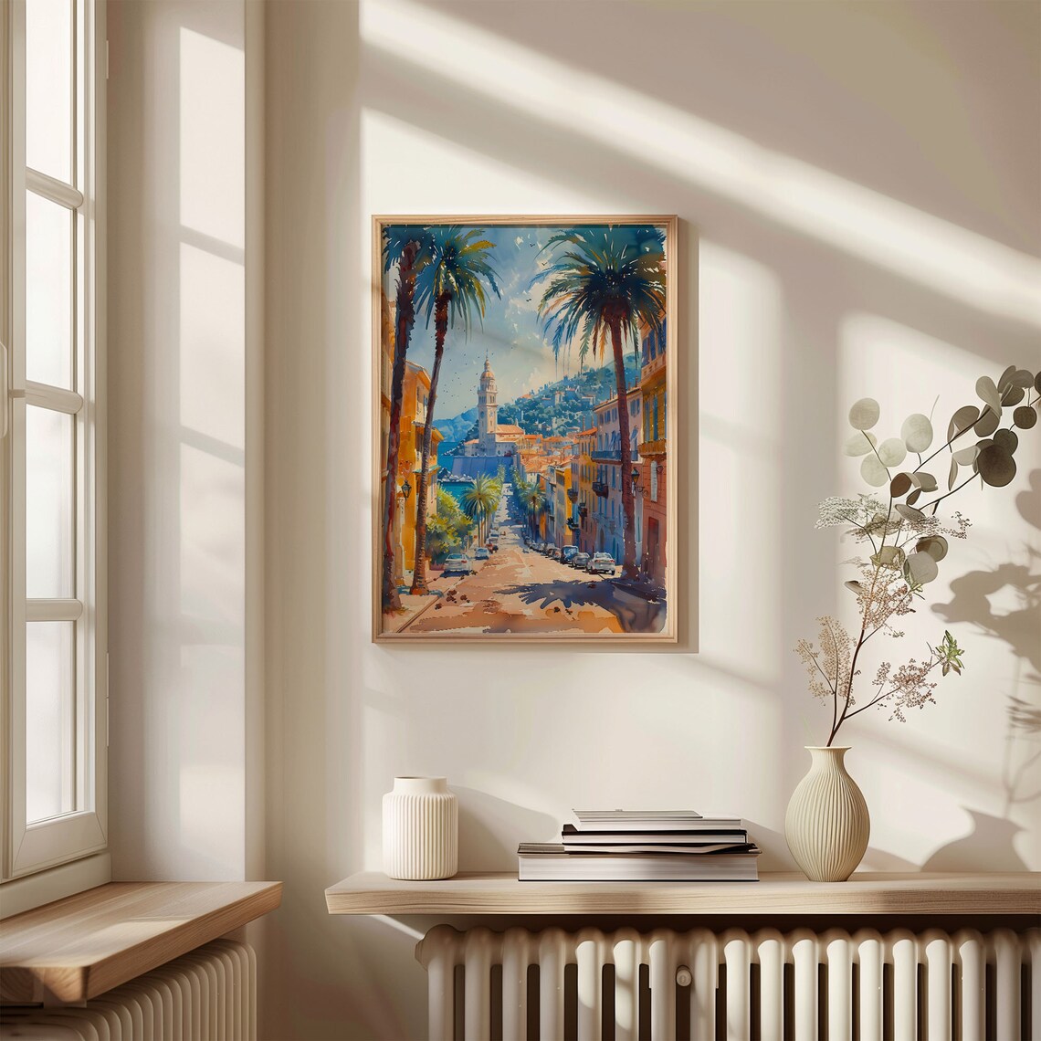 Nice France Watercolor Cityscape Travel Poster - Image 4