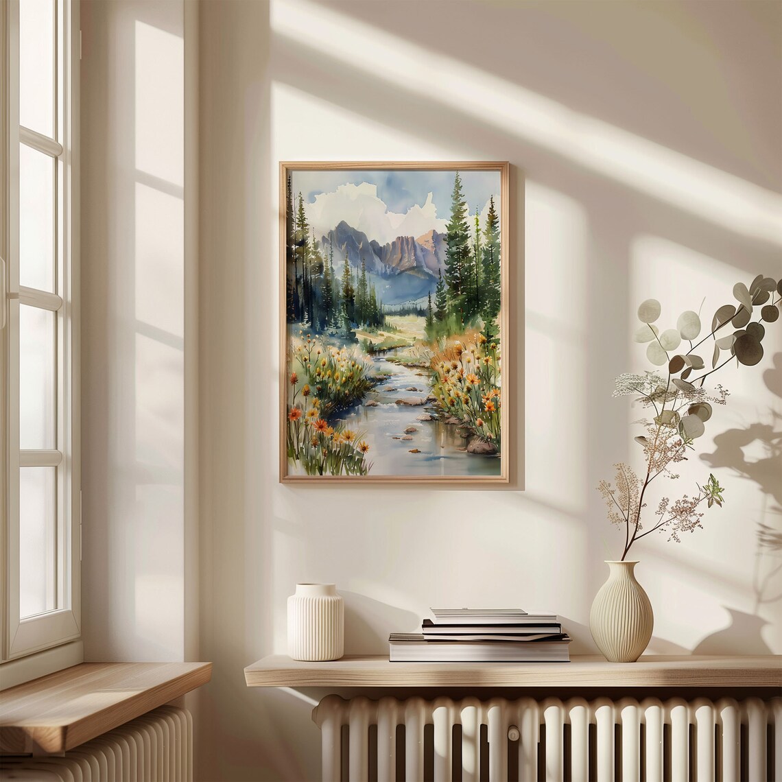 Banff National Park Watercolor Painting, Canada Travel Poster - Image 4