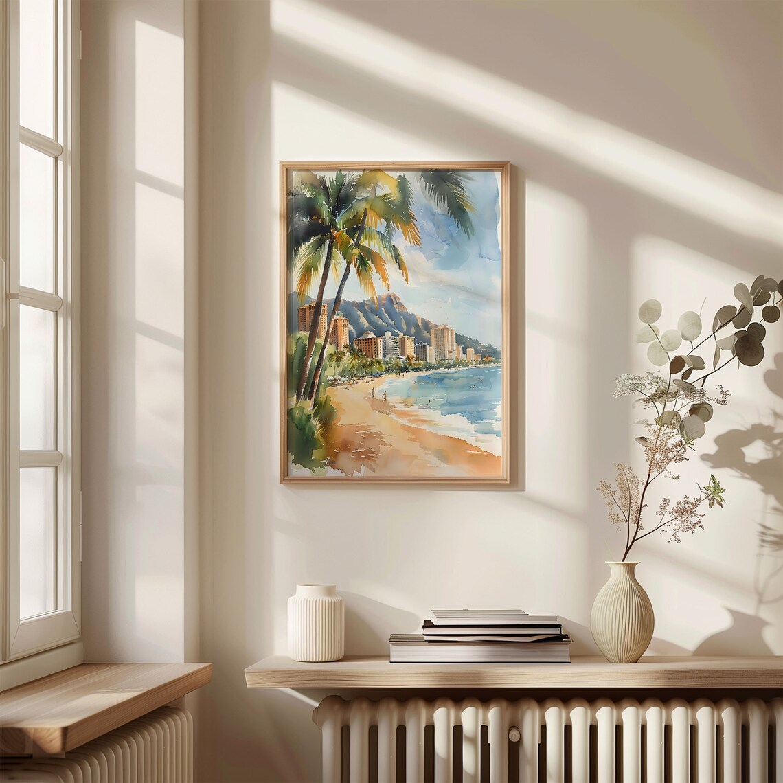 Hawaii Watercolor Painting Honolulu Travel Poster - Image 4