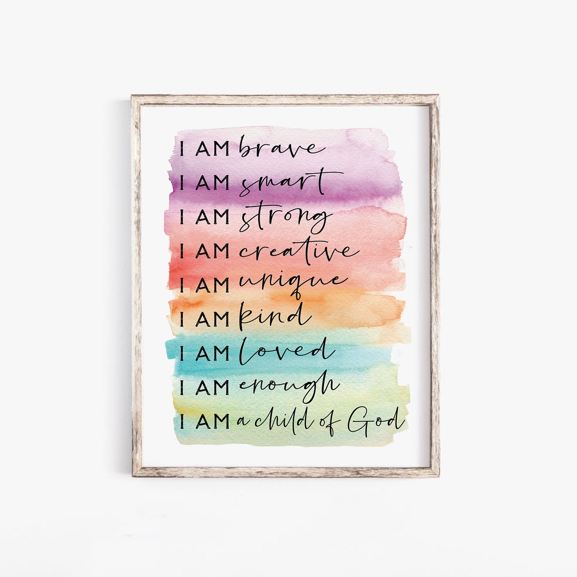 I Am Brave, Child Of God Kids Nursery Scripture Print - Image 2