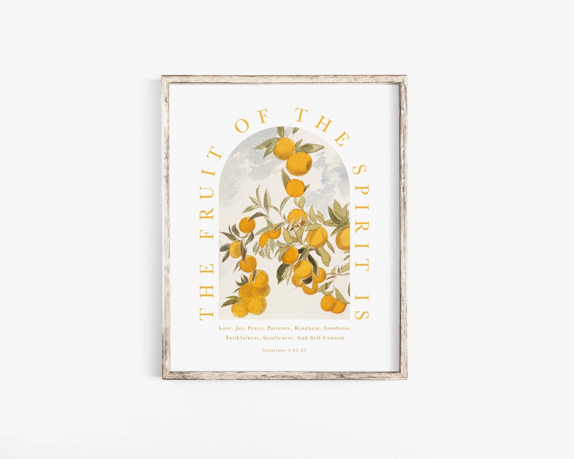Fruit of the Spirit Bible Verse Art Print, Boho Neutral - Image 2