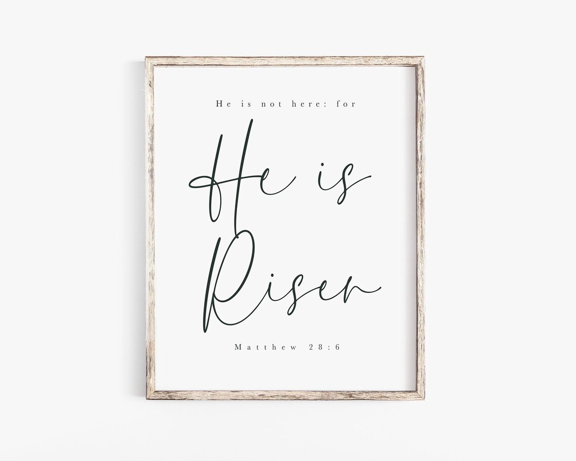 He Is Risen Matthew 28:6 Scripture Art Print