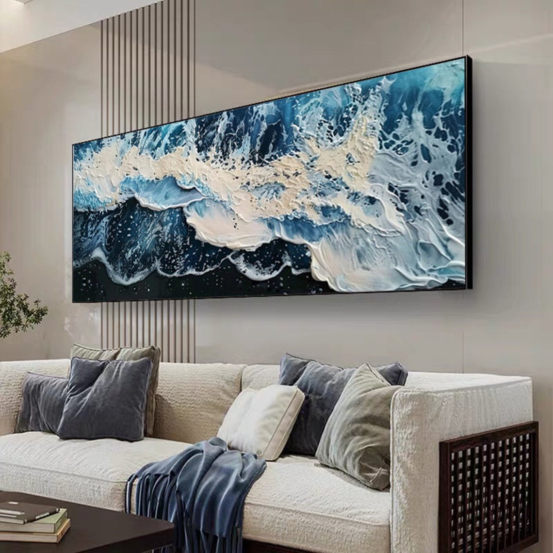 Powerful Blue Ocean Waves Washing Over Black Sand Beach Poster - Image 4