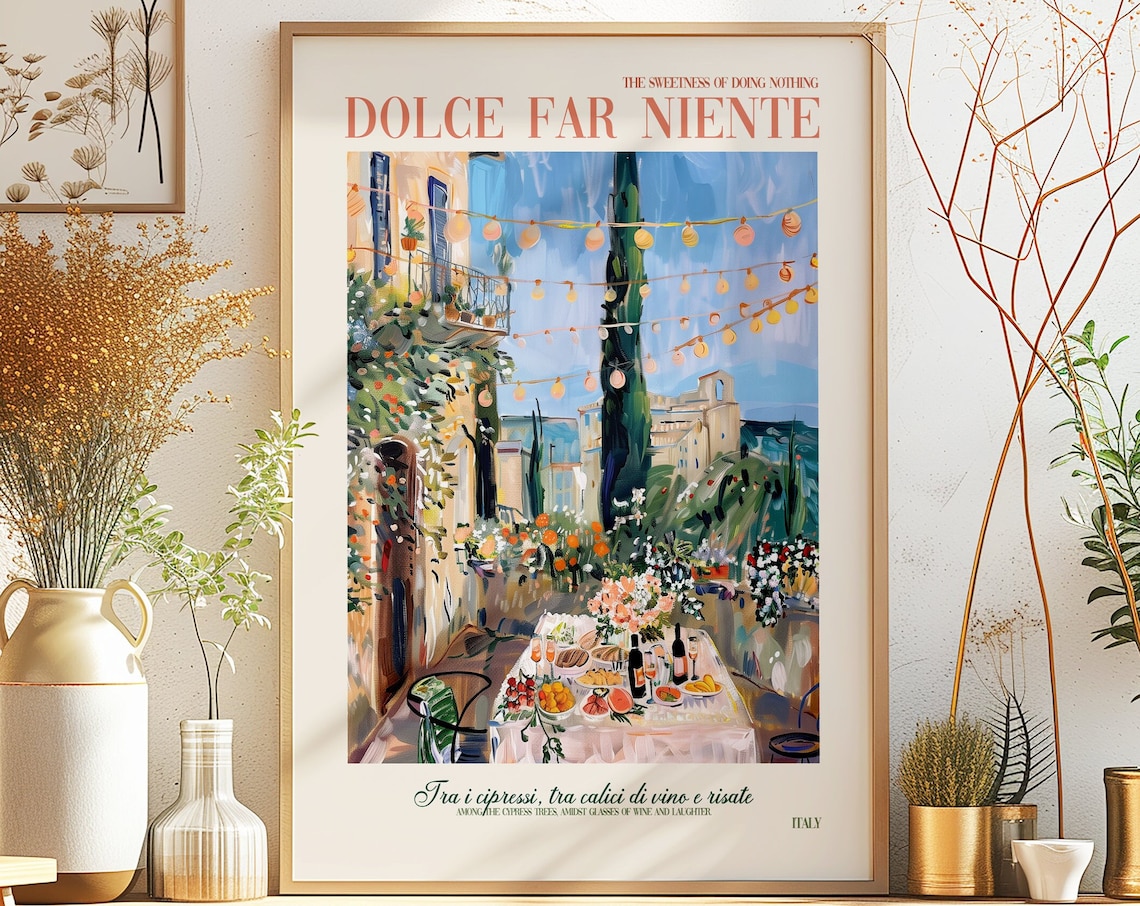 Florence Tuscany Dinner Table View Art Print