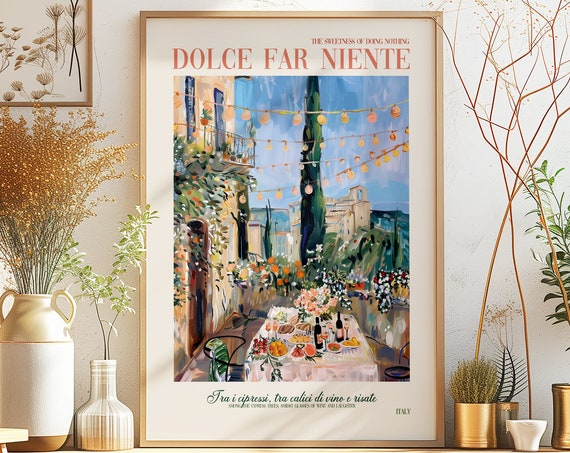 Florence Tuscany Dinner Table View Art Print