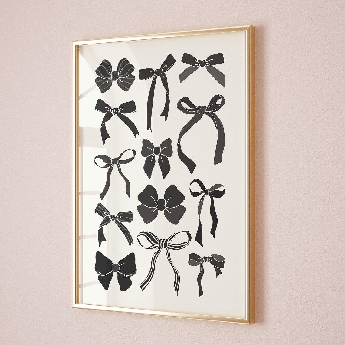 Black Bows Print, Coquette Preppy Dorm Poster