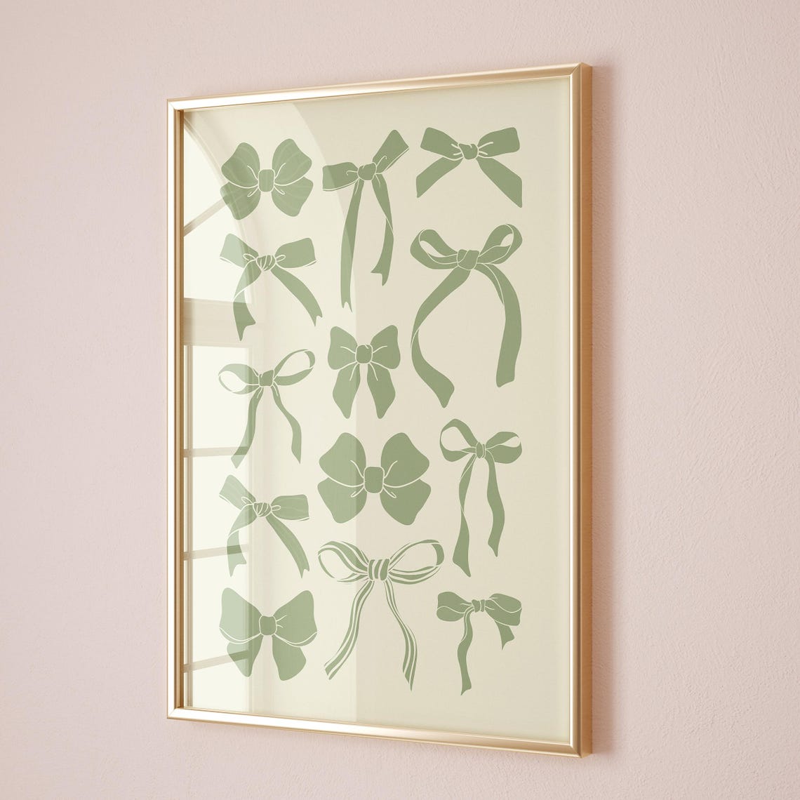 Sage Green Ribbon Bows Coquette Preppy Girly Decorative Poster
