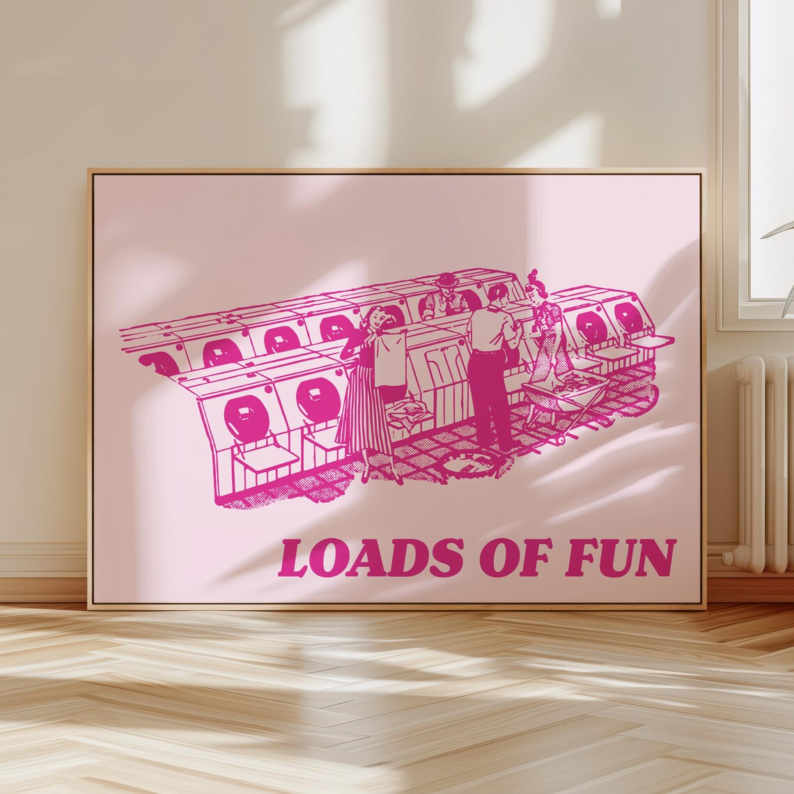 Loads Of Fun Funny Laundry Sign Retro Art Print