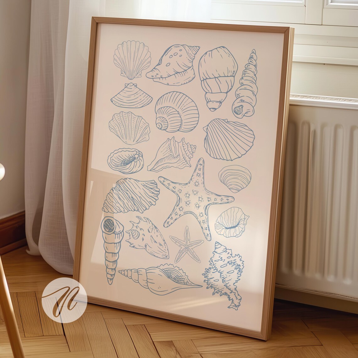 Seashell Art Print, Trendy Coastal Cowgirl Decor