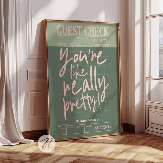 Guest Check Trendy Bar Cart Retro Poster