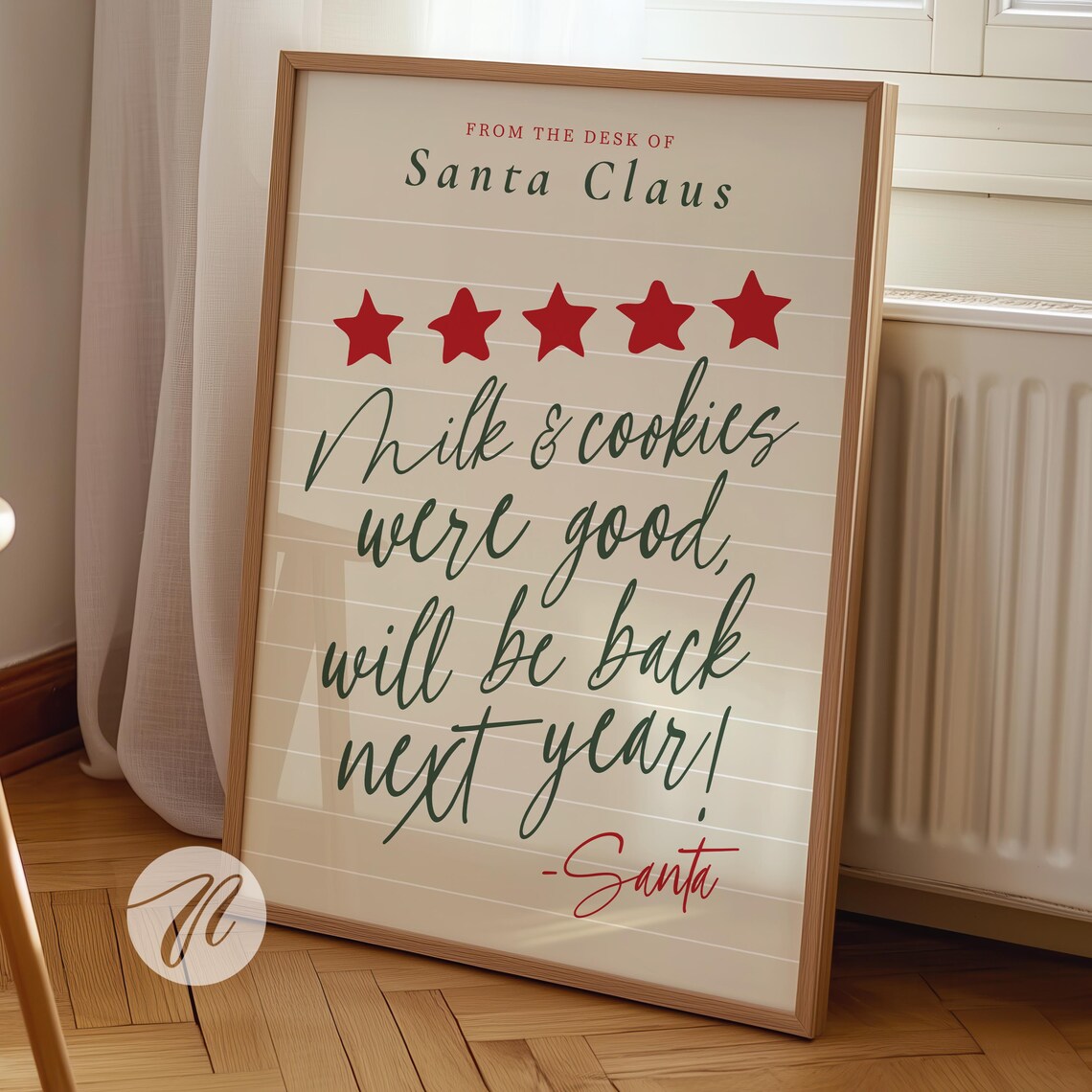 Funny Christmas Decor Trendy Santa Claus Poster