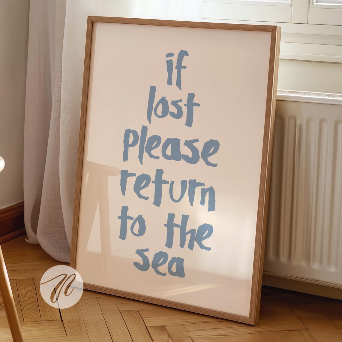If Lost Please Return To The Sea Coastal Script Quote Beach Wall Art