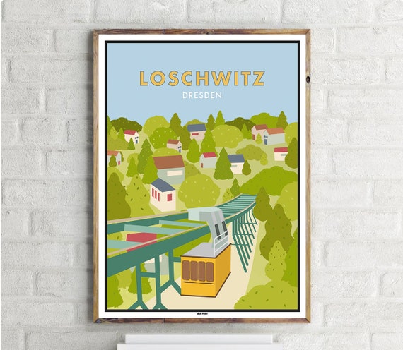 Dresden Loschwitz Vintage Travel Poster