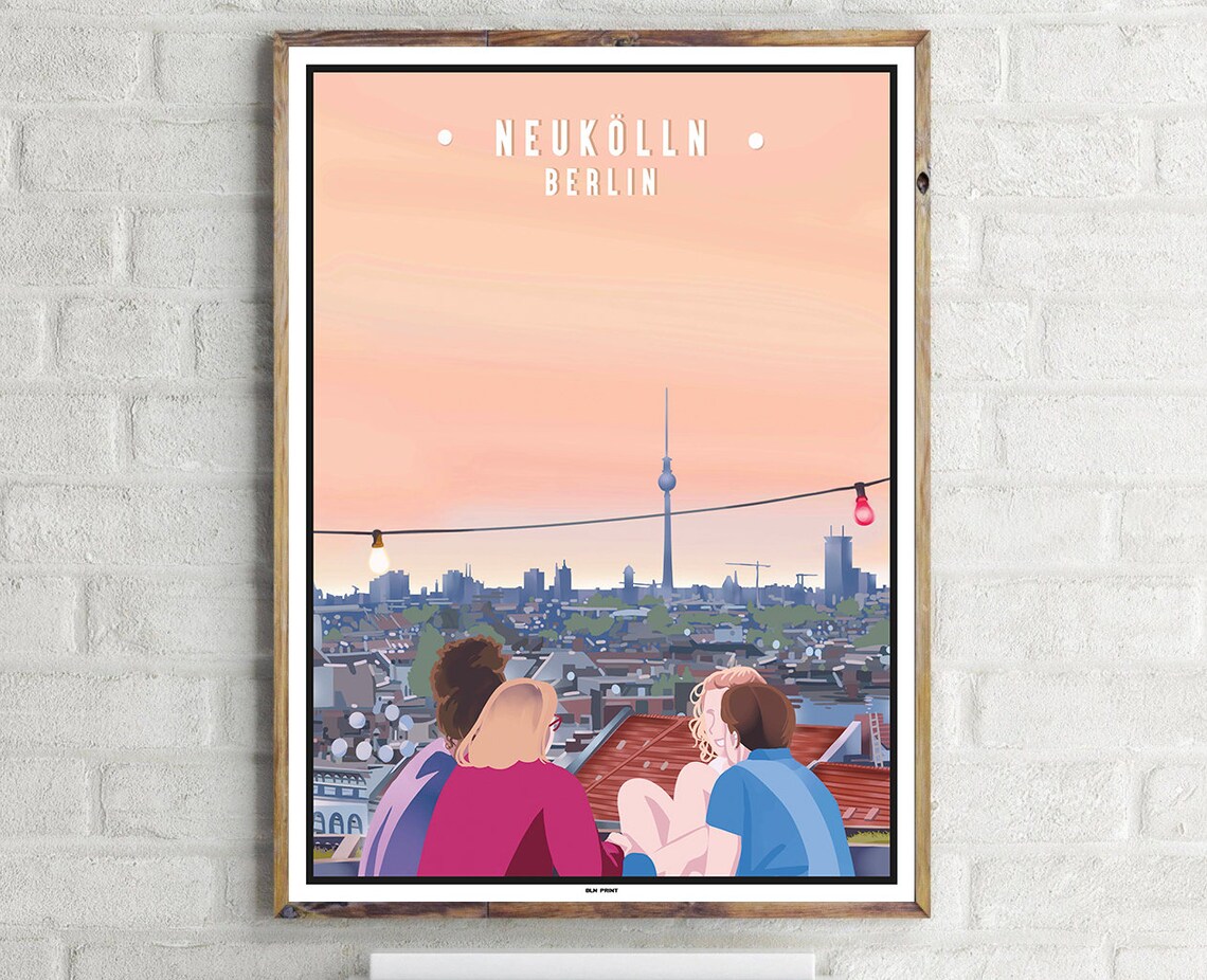 Neuklln Vintage Travel Poster, Travel Poster