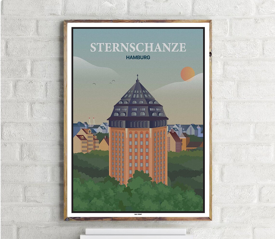Hamburg Sternschanze Vintage Travel Poster