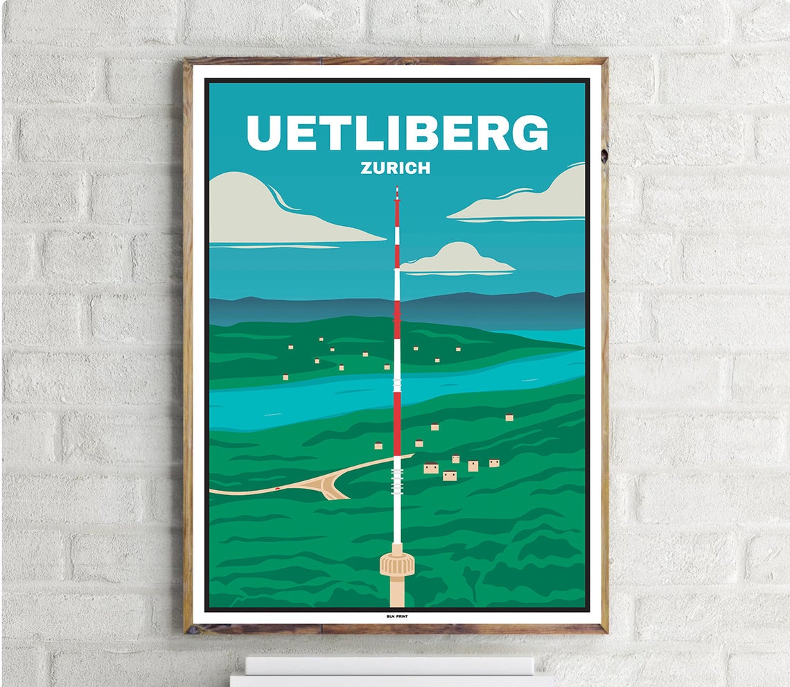 Uetliberg Zurich Vintage Travel Poster