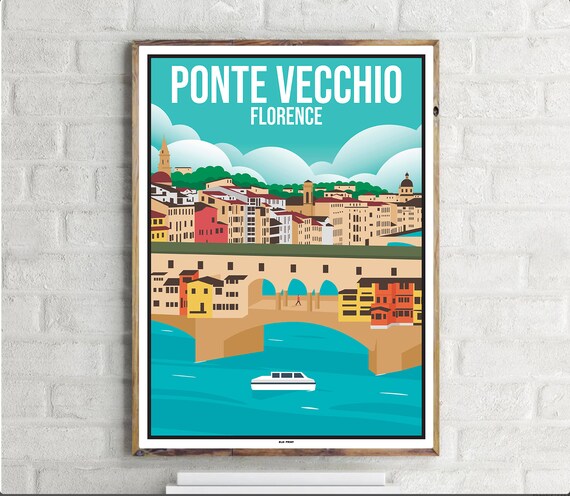 Ponte Vecchio Florence Vintage Travel Poster